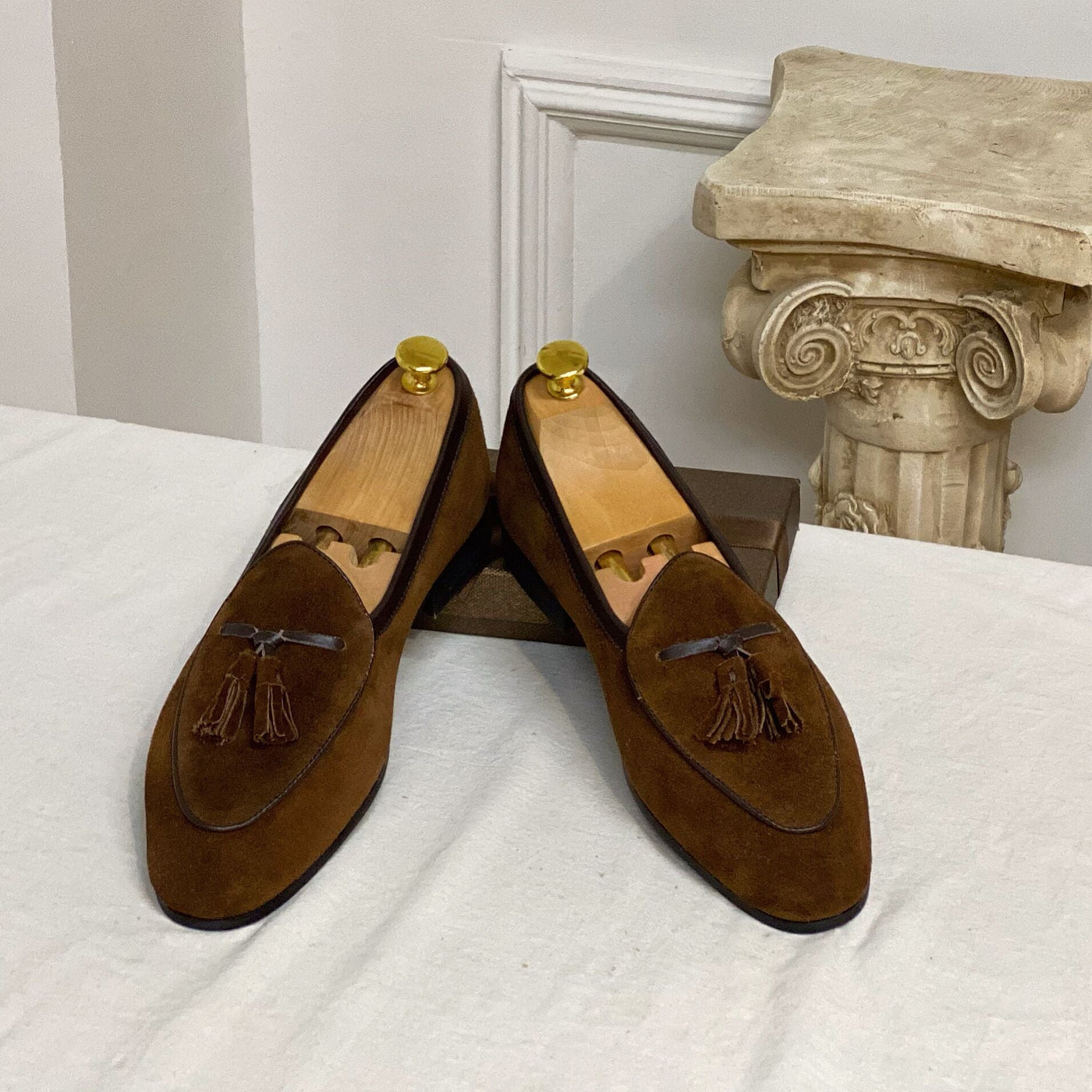 Mocassini alla moda in pelle scamosciata slip-on 