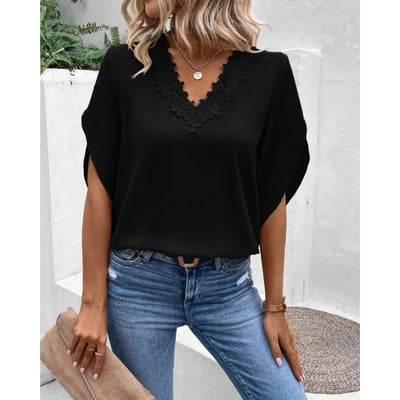 Comfortable Casual Lace V-Neck