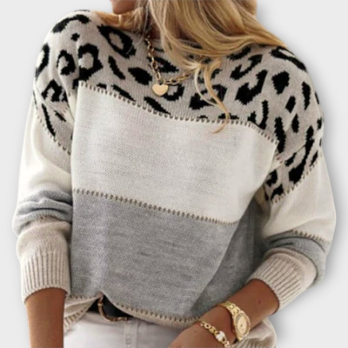 Cheyenne - Casual sweater with leo design