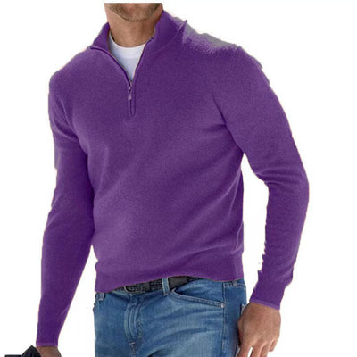 Fabiano - Exquisite men's jumper with three-quarter zip