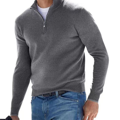 Fabiano - Exquisite men's jumper with three-quarter zip