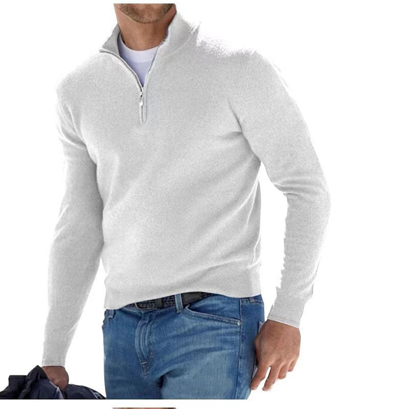 Fabiano - Exquisite men's jumper with three-quarter zip