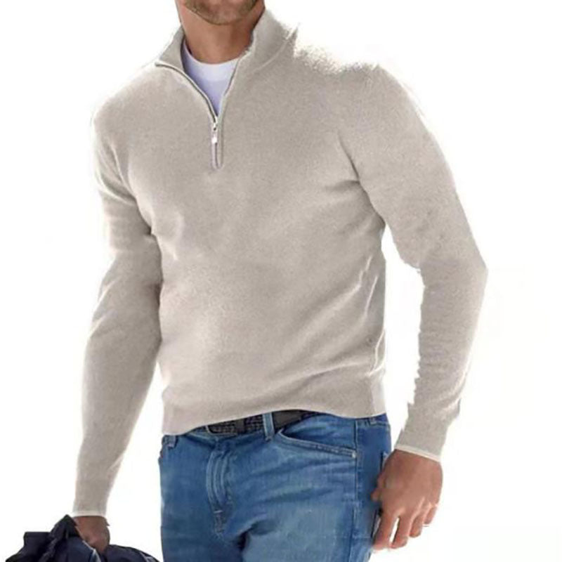 Fabiano - Exquisite men's jumper with three-quarter zip